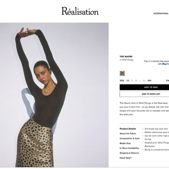 REALISATION PAR Naomi silk skirt in black Romance pattern - Picture 9 of 9